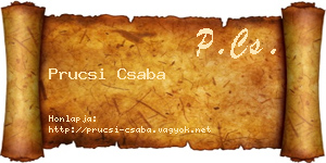 Prucsi Csaba névjegykártya
